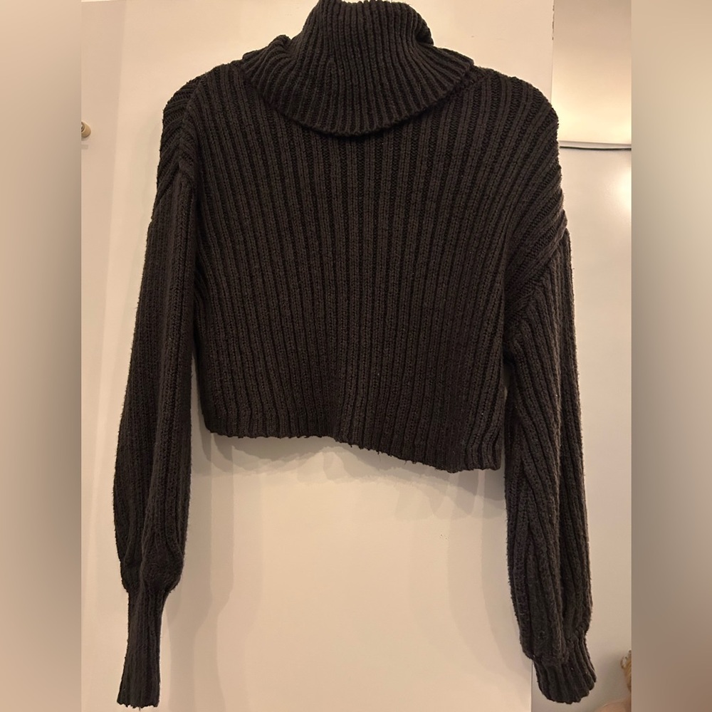Cropped Turtle Neck Sweater
